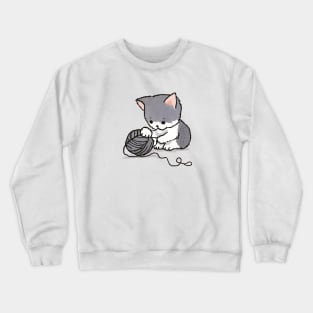 Kitten playing with yarn Crewneck Sweatshirt